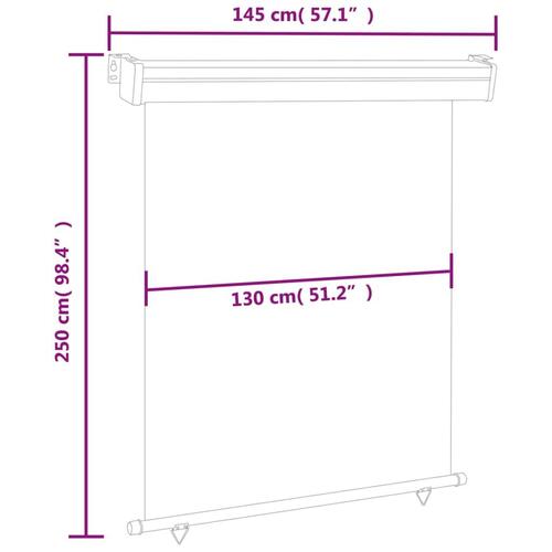 Sidemarkise til altan 145x250 cm cremefarvet