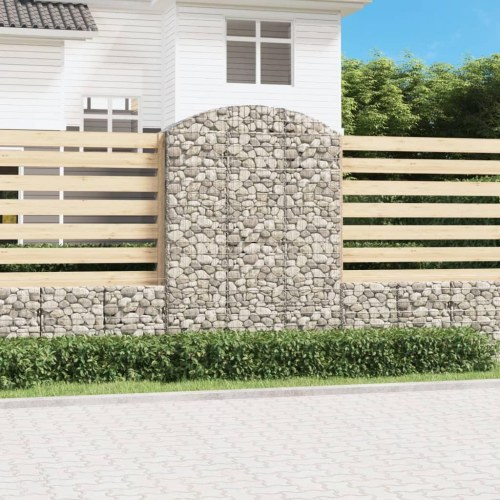Buet gabionkurv 150×50×200/220 cm - galvaniseret jern