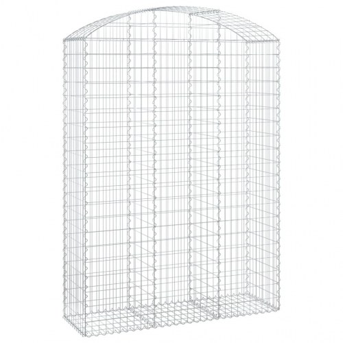 Buet gabionkurv 150×50×200/220 cm - galvaniseret jern