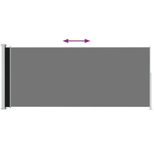 Sammenrullelig sidemarkise til terrassen 180x500 cm sort