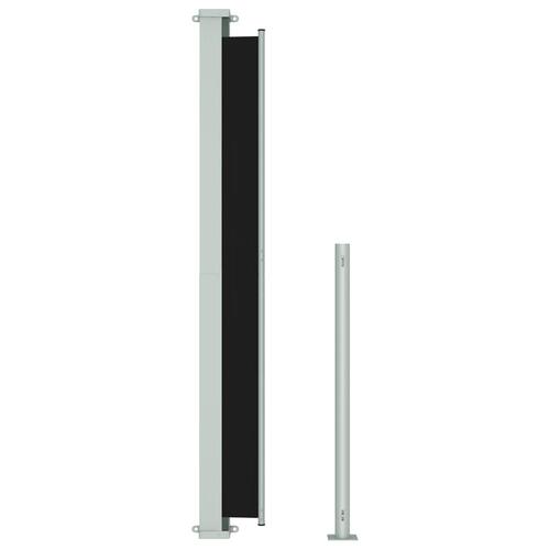 Sammenrullelig sidemarkise til terrassen 180x500 cm sort