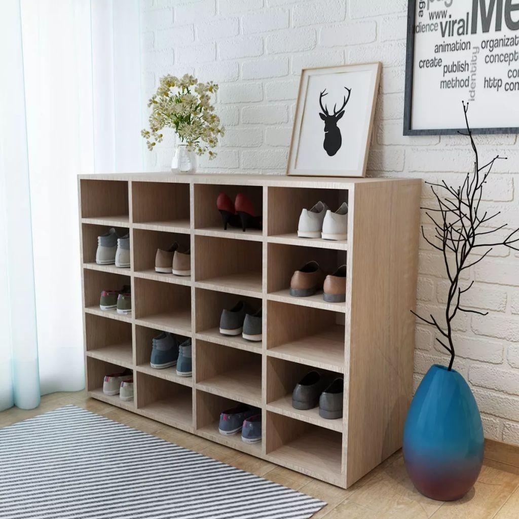 Skoreol 92x30x67,5 cm konstrueret træ egetræsfarvet