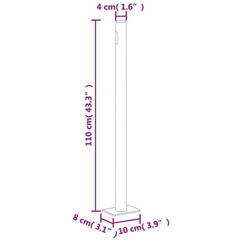 Sammenrullelig sidemarkise til terrassen 180x500 cm sort