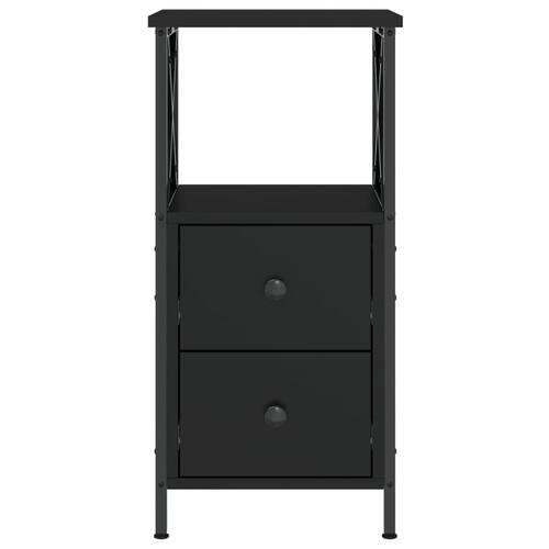Sengeborde 2 stk. 34x35,5x70 cm konstrueret træ sort