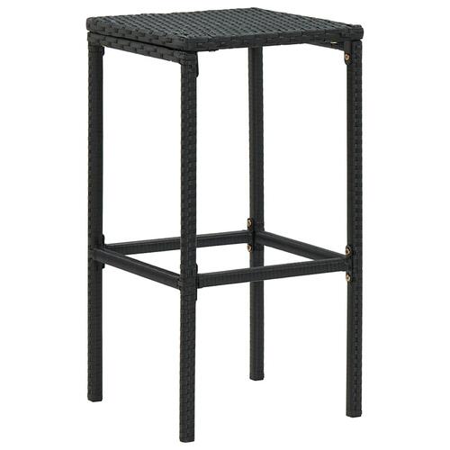 Barstole med hynder 6 stk. polyrattan sort
