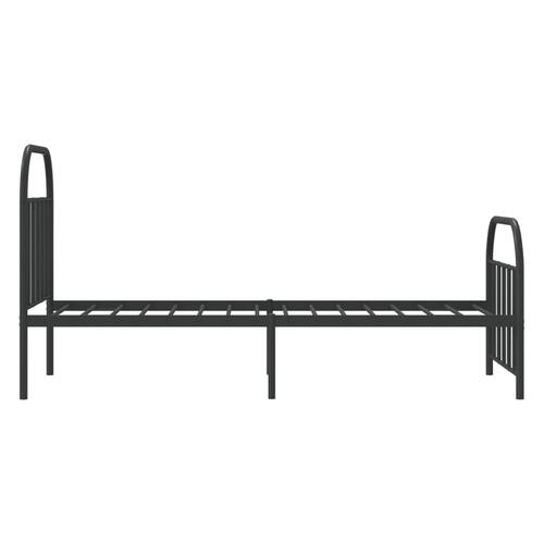 Sengeramme med sengegavl og fodgærde 90x200 cm metal sort