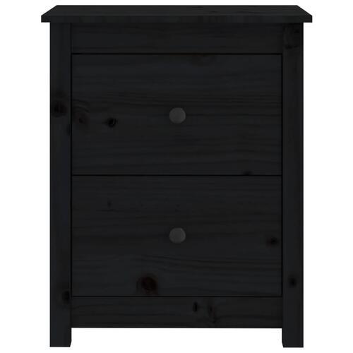 Sengeborde 2 stk. 50x35x61,5 cm massivt fyrretræ sort