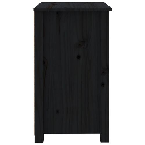 Sengeborde 2 stk. 50x35x61,5 cm massivt fyrretræ sort