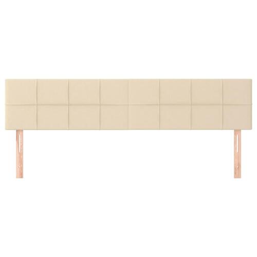 Sengegavle 2 stk. 80x5x78/88 cm stof cremefarvet