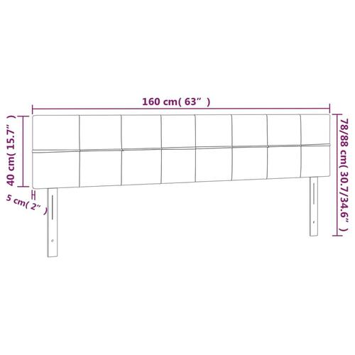 Sengegavle 2 stk. 80x5x78/88 cm stof cremefarvet