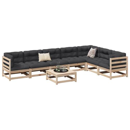 Sofasæt til haven 8 dele massivt fyrretræ