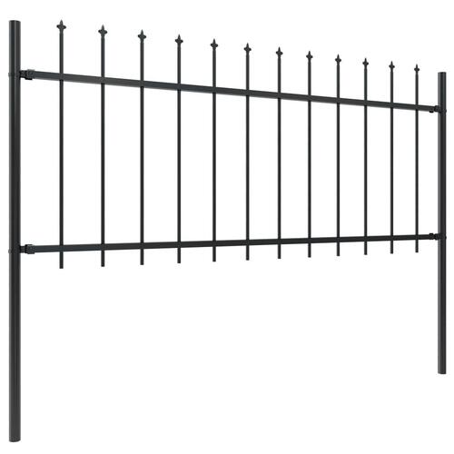 Havehegn med spydtop 1,7 x 0,8 m stål sort
