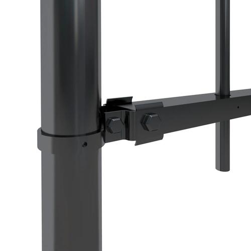 Havehegn med spydtop 1,7 x 0,8 m stål sort