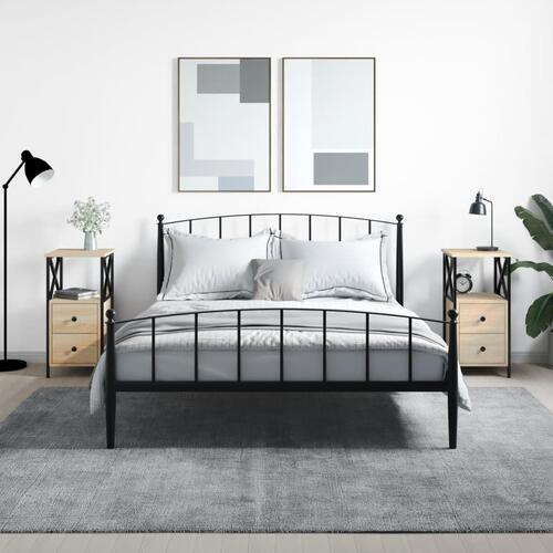 Sengeborde 2 stk. 34x35,5x70 cm konstrueret træ sonoma-eg