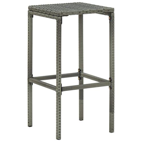 Barstole med hynder 6 stk. polyrattan grå