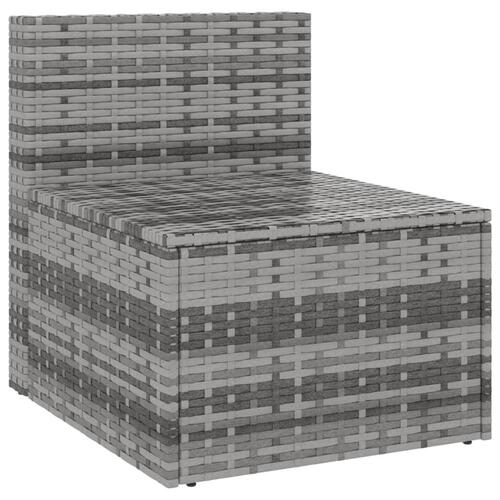 Midtermoduler til havesofa 2 stk. med hynder polyrattan grå