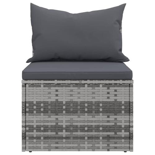 Midtermoduler til havesofa 2 stk. med hynder polyrattan grå