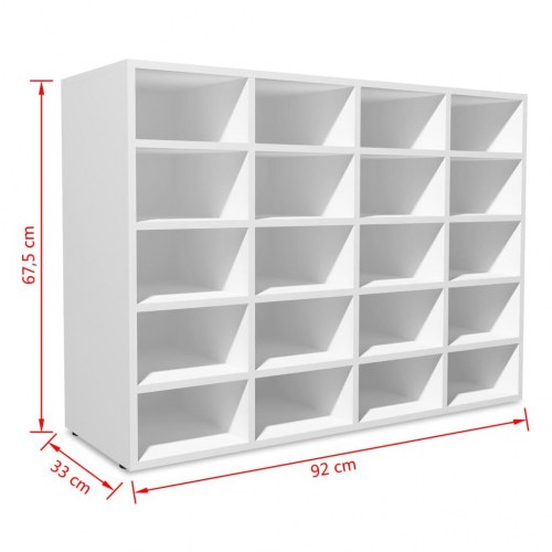 Skoreol 92x30x67,5 cm konstrueret træ hvid