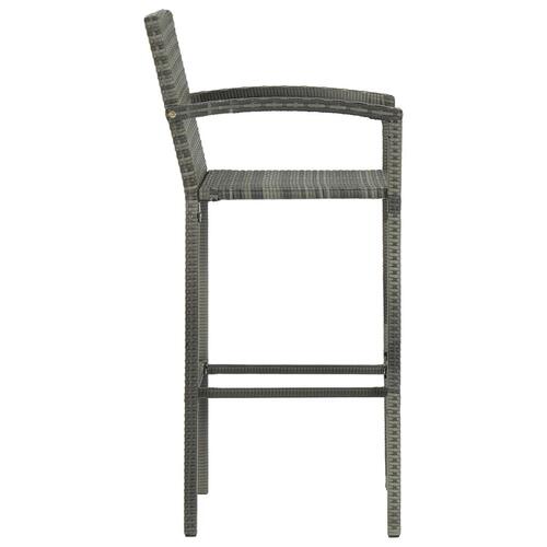 Barstole 2 stk. polyrattan grå