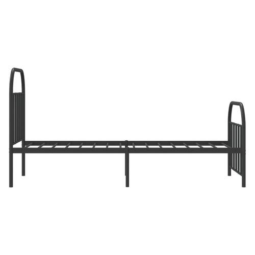 Sengeramme med sengegavl og fodgærde 80x200 cm metal sort
