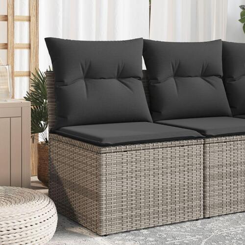 Sofamodul til haven med hynder polyrattan grå