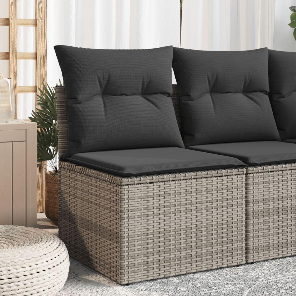 Sofamodul til haven med hynder polyrattan grå