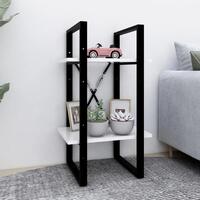 Bogreol med 2 hylder 40x30x70 cm konstrueret træ hvid