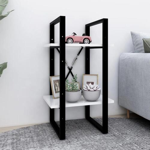 Bogreol med 2 hylder 40x30x70 cm konstrueret træ hvid