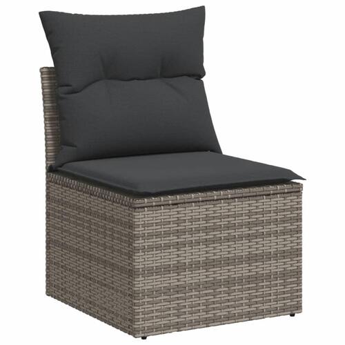 Sofamodul til haven med hynder polyrattan grå