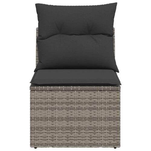 Sofamodul til haven med hynder polyrattan grå