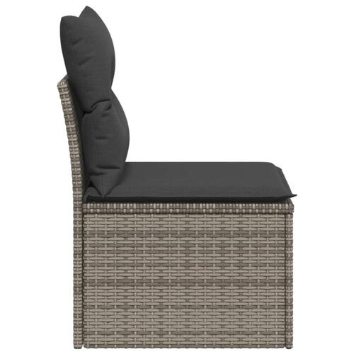 Sofamodul til haven med hynder polyrattan grå