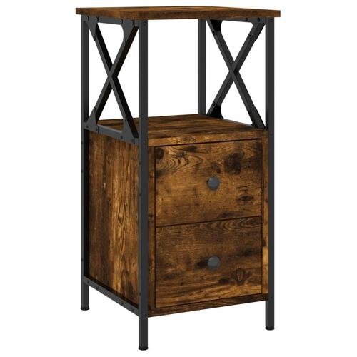 Sengeborde 2 stk. 34x35,5x70 cm røget egetræsfarve