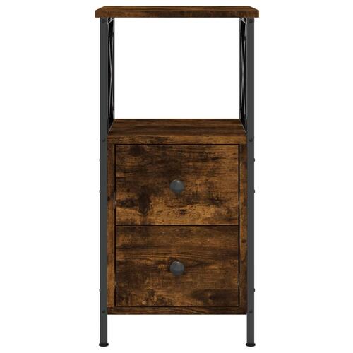 Sengeborde 2 stk. 34x35,5x70 cm røget egetræsfarve