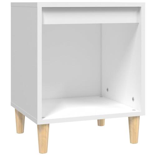 Sengebord 40x35x50 cm konstrueret træ hvid