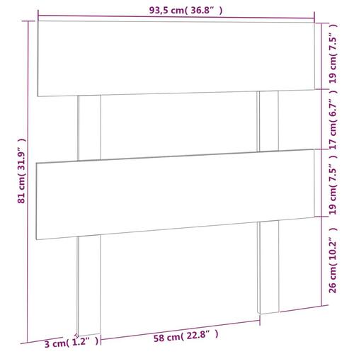 Sengegærde 93,5x3x81 cm massivt fyrretræ sort