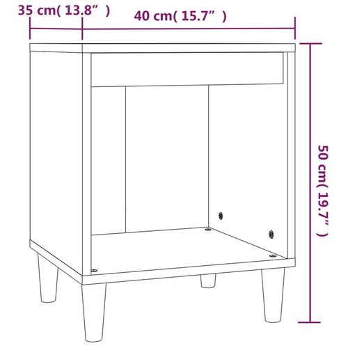 Sengebord 40x35x50 cm konstrueret træ hvid