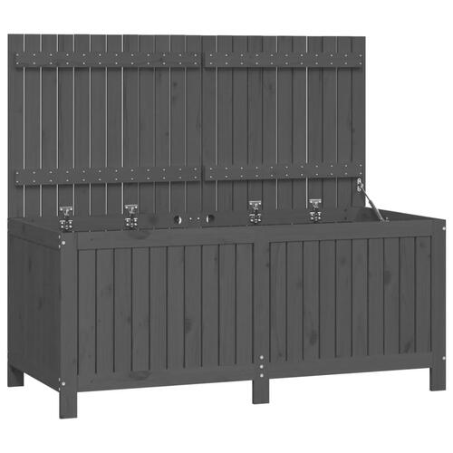 Opbevaringskasse til haven 147x68x64 cm massivt fyrretræ grå