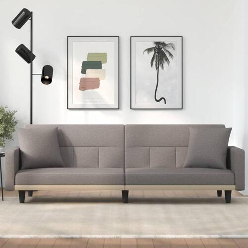 Sovesofa med hynder stof gråbrun