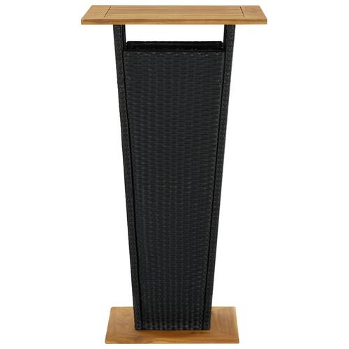 Barbord 60x60x110 cm polyrattan og massivt akacietræ sort
