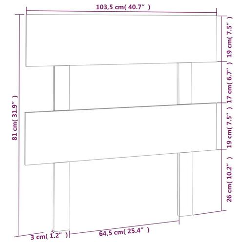 Sengegærde 103,5x3x81 cm massivt fyrretræ grå