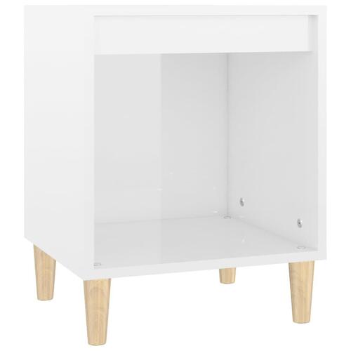 Sengeskab 40x35x50 cm konstrueret træ hvid højglans