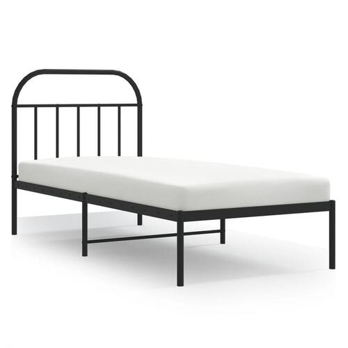 Sengeramme med sengegavl 90x200 cm metal sort