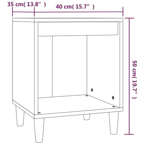 Sengeskab 40x35x50 cm konstrueret træ hvid højglans