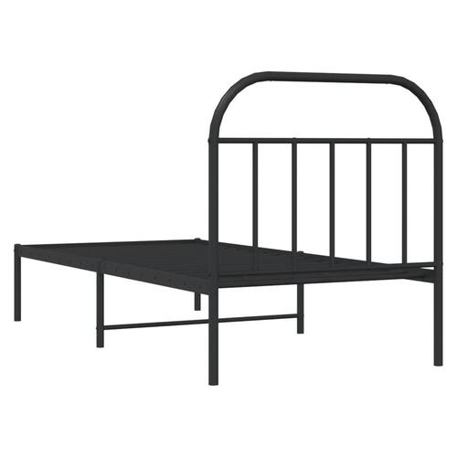 Sengeramme med sengegavl 90x200 cm metal sort