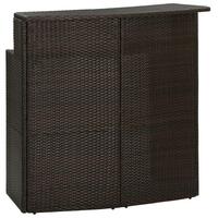 Barbord til haven 120x55x110 cm polyrattan brun