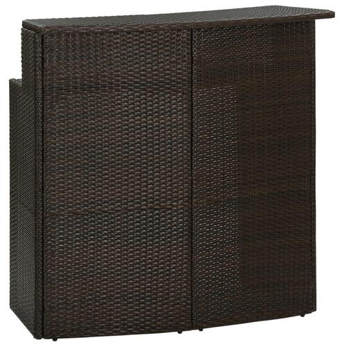 Barbord til haven 120x55x110 cm polyrattan brun