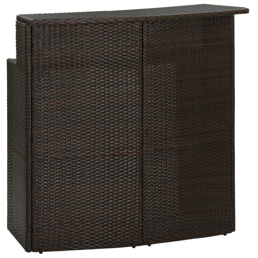 Barbord til haven 120x55x110 cm polyrattan brun