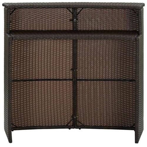 Barbord til haven 120x55x110 cm polyrattan brun