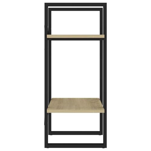 Bogreol med 2 hylder 40x30x70 cm konstrueret træ sonoma-eg