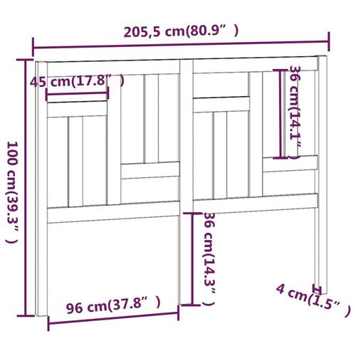 Sengegavl 205,5x4x100 cm massivt fyrretræ sort
